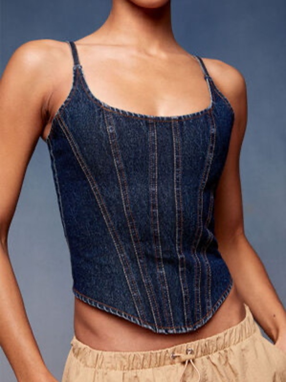 $55 Urban Outfitters Denim Corset Top Jeans New Without Tags Size S